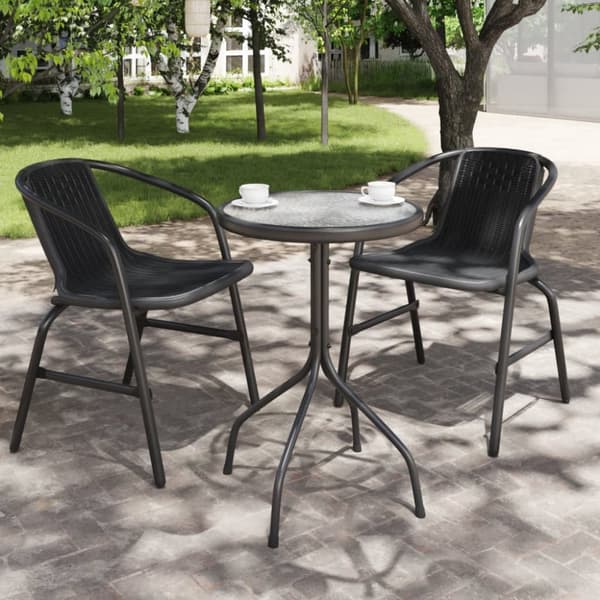 vidaXL Trädgårdsbord Ø50x71 cm stål antracit - Utebord