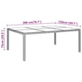 Miniatyrbillede 6 af 6: vidaXL havebord 200x150x75 cm hærdet glas og polyrattan grå -  Haveborde