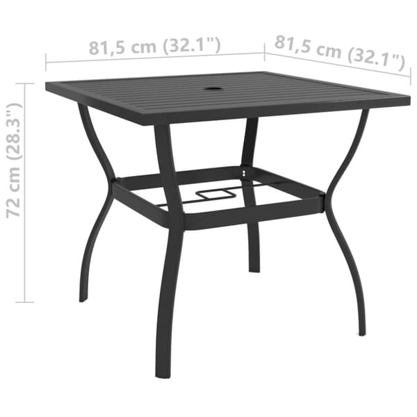 vidaXL havebord 81,5x81,5x72 cm stål antracitgrå - Haveborde