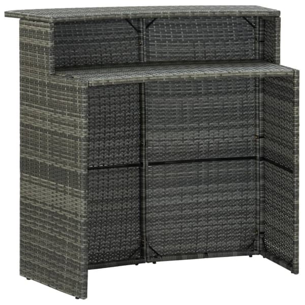 vidaXL Barbord för trädgård grå 120x55x110 cm konstrotting -  Utebord