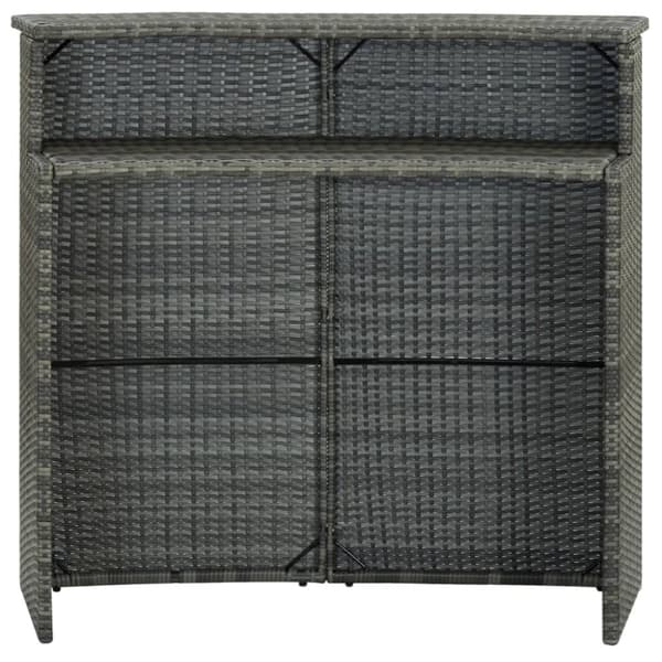 vidaXL Barbord för trädgård grå 120x55x110 cm konstrotting -  Utebord