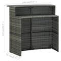 Miniatyrbild 9 av 10: vidaXL Barbord för trädgård grå 120x55x110 cm konstrotting -  Utebord