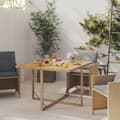 Miniatyrbillede 4 af 9: vidaXL havebord 109x107x74 cm polyrattan og massivt akacietræ beige -  Haveborde