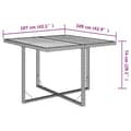 Miniatyrbillede 9 af 9: vidaXL havebord 109x107x74 cm polyrattan og massivt akacietræ beige -  Haveborde