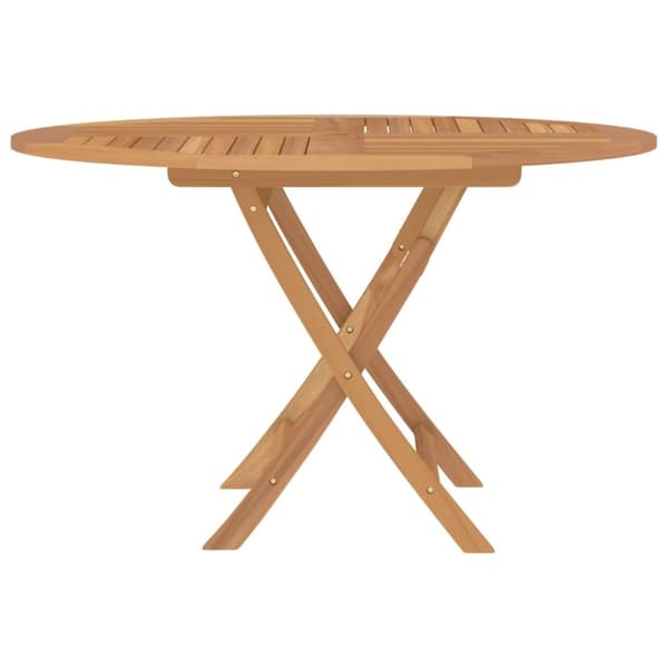 vidaXL foldbart havebord Ø 110x75 cm massivt teaktræ -  Haveborde