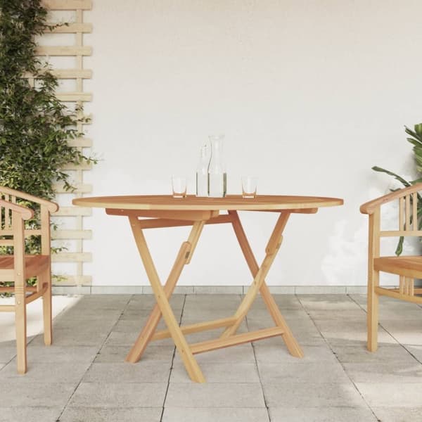 vidaXL foldbart havebord Ø 110x75 cm massivt teaktræ -  Haveborde