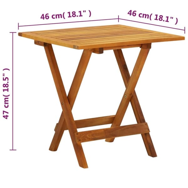 vidaXL Bistropöytä 46x46x47 cm täysi akaasiapuu -  Ulkopöydät