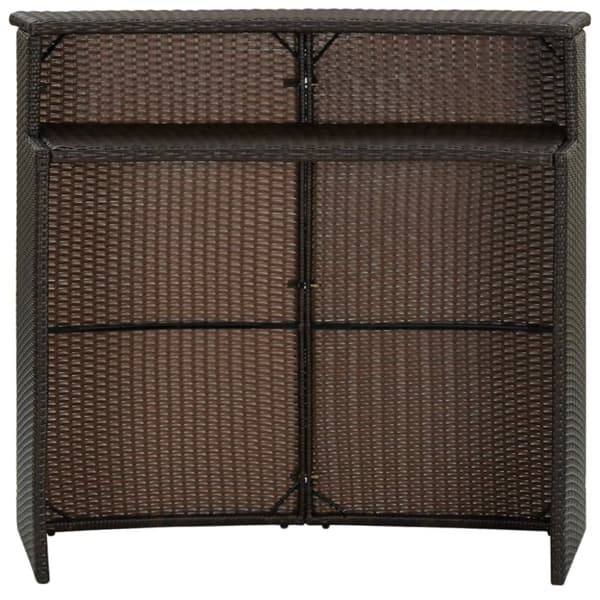 vidaXL Puutarhan baaripöytä ruskea 120x55x110 cm polyrottinki -  Ulkopöydät