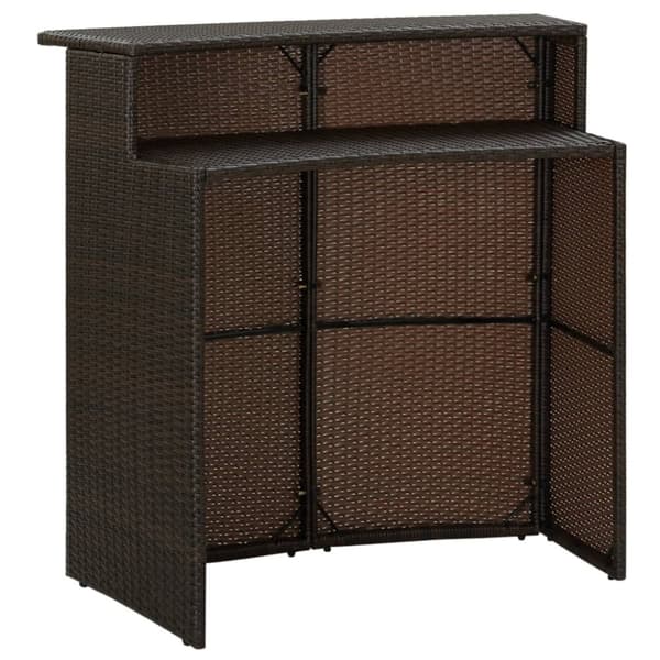 vidaXL Puutarhan baaripöytä ruskea 120x55x110 cm polyrottinki -  Ulkopöydät