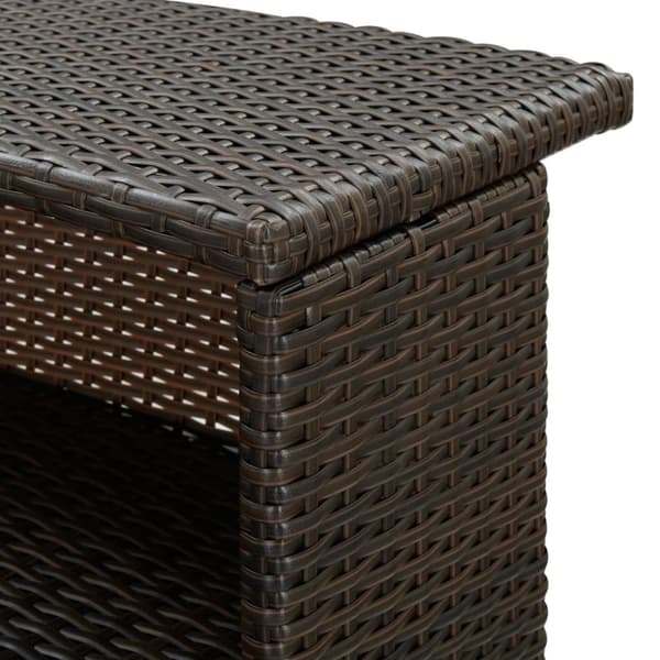 vidaXL Puutarhan baaripöytä ruskea 120x55x110 cm polyrottinki -  Ulkopöydät