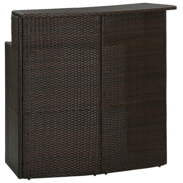 vidaXL Puutarhan baaripöytä ruskea 120x55x110 cm polyrottinki -  Ulkopöydät