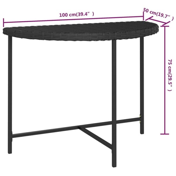 vidaXL Puutarhapöytä musta 100x50x75 cm polyrottinki -  Ulkopöydät
