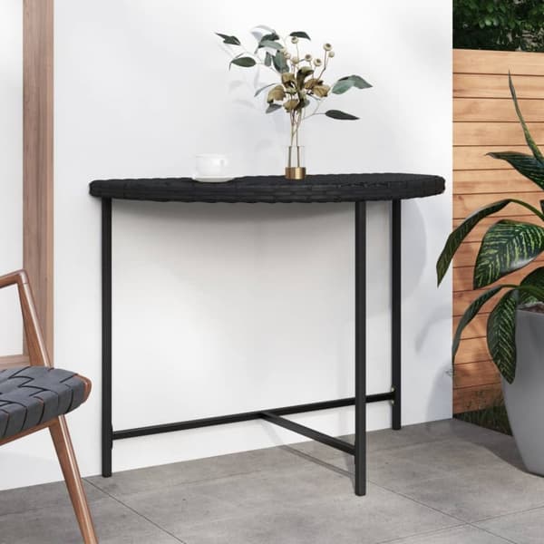 vidaXL Puutarhapöytä musta 100x50x75 cm polyrottinki -  Ulkopöydät