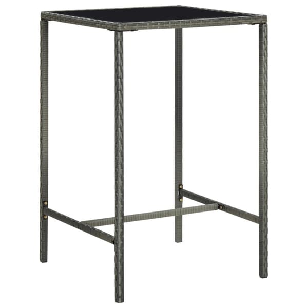 vidaXL barbord til haven 70x70x110 cm polyrattan og glas grå -  Haveborde