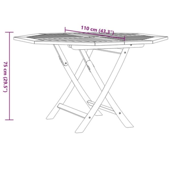 vidaXL Hopfällbart trädgårdsbord 110x110x75 cm massiv teak -  Utebord