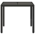 Miniatyrbillede 5 af 11: vidaXL havebord med glastop 90x90x75 cm polyrattan sort -  Haveborde