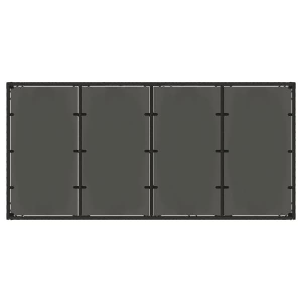 vidaXL Trädgårdsbord med glasskiva svart 190x90x75 cm konstrotting - Utebord