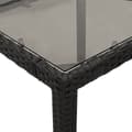 Miniatyrbild 9 av 11: vidaXL Trädgårdsbord med glasskiva svart 190x90x75 cm konstrotting -  Utebord
