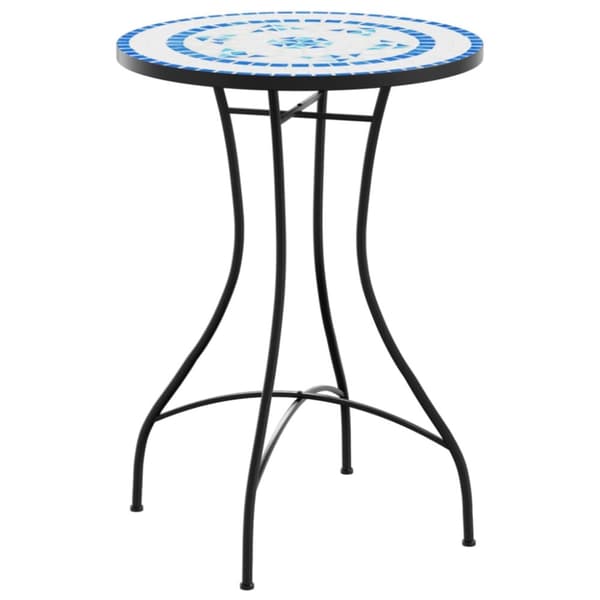 vidaXL Mosaiikkibistropöytä sininen ja valkoinen Ø50x70 cm keramiikka -  Ulkopöydät
