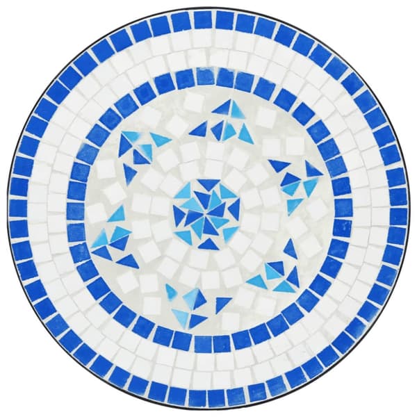 vidaXL Mosaiikkibistropöytä sininen ja valkoinen Ø50x70 cm keramiikka -  Ulkopöydät