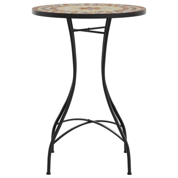 vidaXL bistrobord mosaikdesign Ø50x70 cm keramik terracotta og hvid -  Haveborde