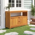 Pikkukuva 1 / 9: vidaXL Konsolipöytä ulos 110x35x75 cm täysi akasiapuu -  Ulkopöydät
