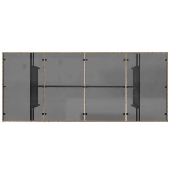 vidaXL havebord med glastop 190x80x74 cm polyrattan beige -  Haveborde