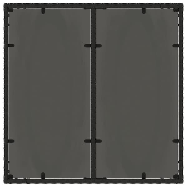 vidaXL Trädgårdsbord med glasskiva svart 90x90x75 cm konstrotting - Utebord