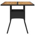 Miniatyrbillede 5 af 11: vidaXL havebord med akacietop 80x80x75 cm polyrattan sort -  Haveborde