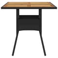 Miniatyrbillede 6 af 11: vidaXL havebord med akacietop 80x80x75 cm polyrattan sort -  Haveborde