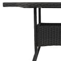 Miniatyrbillede 10 af 11: vidaXL havebord med akacietop 80x80x75 cm polyrattan sort -  Haveborde