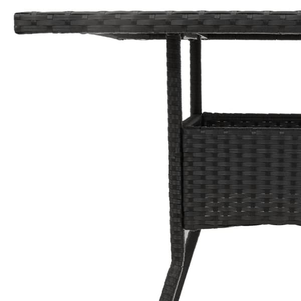 vidaXL havebord med akacietop 80x80x75 cm polyrattan sort -  Haveborde