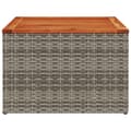 Pikkukuva 5 / 10: vidaXL Puutarhapöytä harmaa 55x55x37 cm polyrottinki ja akasiapuu -  Ulkopöydät