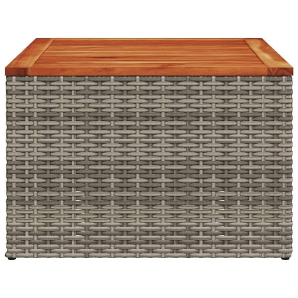 vidaXL Puutarhapöytä harmaa 55x55x37 cm polyrottinki ja akasiapuu -  Ulkopöydät