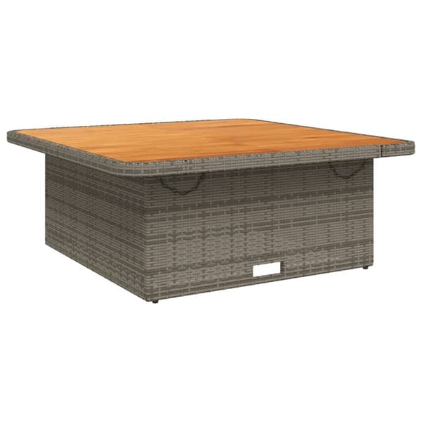 vidaXL havebord 110x110x71 cm polyrattan og massivt akacietræ grå - Haveborde