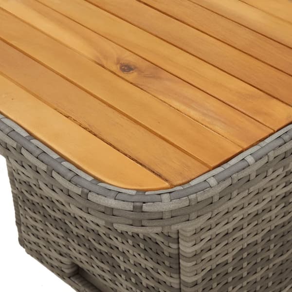 vidaXL havebord 110x110x71 cm polyrattan og massivt akacietræ grå - Haveborde