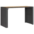 Miniatyrbillede 3 af 11: vidaXL havebord med akacietop 185x80x110 cm polyrattan sort -  Haveborde