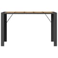 Miniatyrbillede 6 af 11: vidaXL havebord med akacietop 185x80x110 cm polyrattan sort -  Haveborde