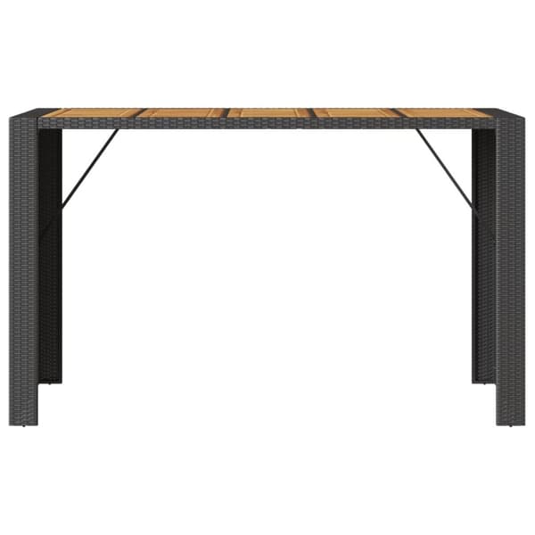 vidaXL havebord med akacietop 185x80x110 cm polyrattan sort -  Haveborde