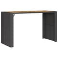 Miniatyrbillede 8 af 11: vidaXL havebord med akacietop 185x80x110 cm polyrattan sort -  Haveborde