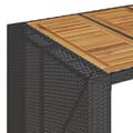 Miniatyrbillede 10 af 11: vidaXL havebord med akacietop 185x80x110 cm polyrattan sort -  Haveborde