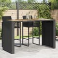 Miniatyrbillede 1 af 11: vidaXL havebord med akacietop 185x80x110 cm polyrattan sort -  Haveborde