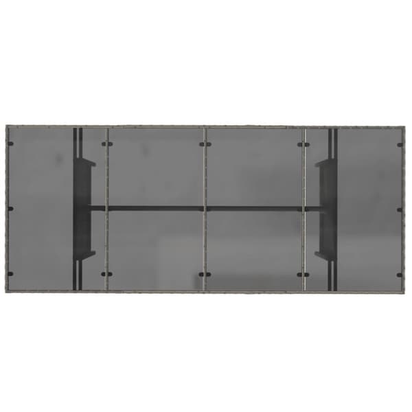 vidaXL havebord med glastop 190x80x74 cm polyrattan grå -  Haveborde