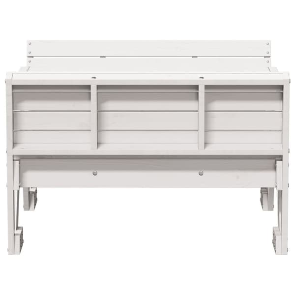 vidaXL Picknickbord för barn vit 88x122x58 cm massiv furu -  Utebord