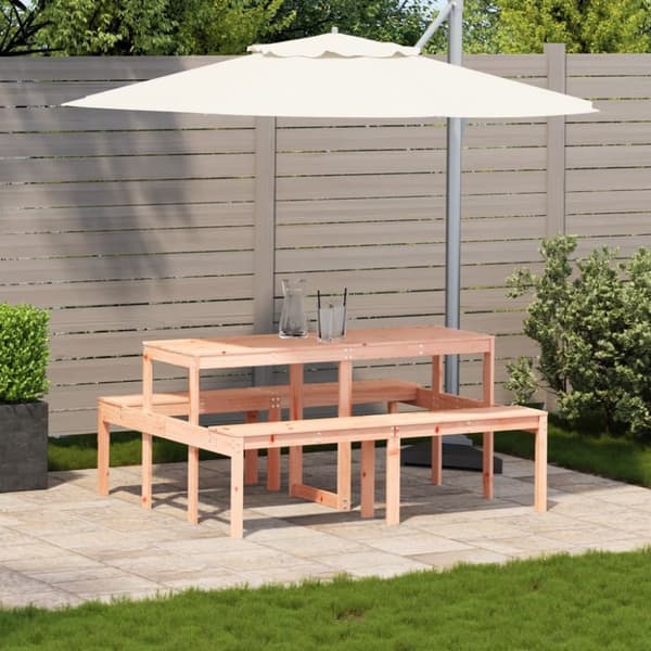 vidaXL picnicbord 160x134x75 cm massivt douglasgran -  Haveborde