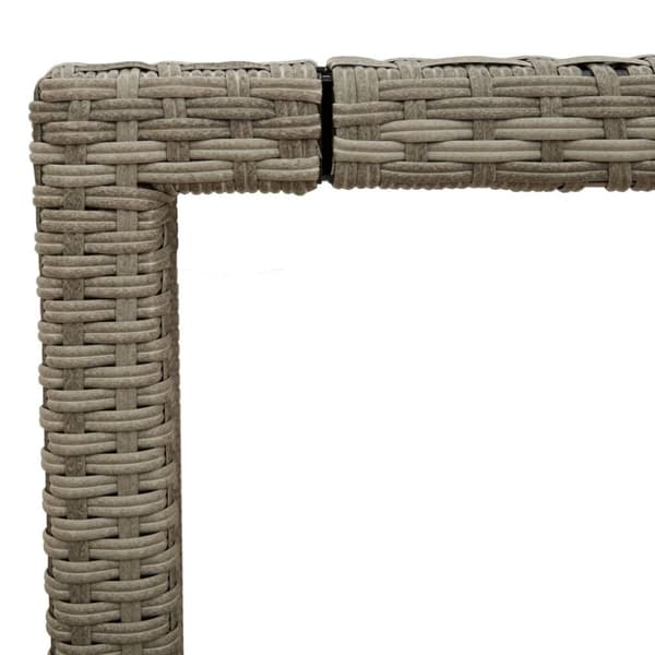 vidaXL havebord med glastop 90x90x75 cm polyrattan lysegrå - Haveborde