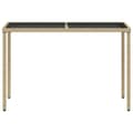 Miniatyrbillede 5 af 11: vidaXL havebord med glastop 115x54x74 cm polyrattan beige -  Haveborde