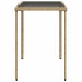 Miniatyrbillede 6 af 11: vidaXL havebord med glastop 115x54x74 cm polyrattan beige -  Haveborde