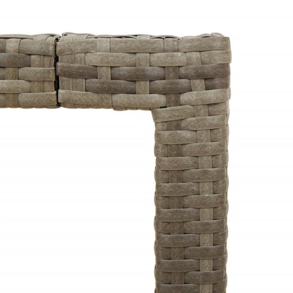 vidaXL havebord med glastop 90x90x75 cm polyrattan grå - Haveborde