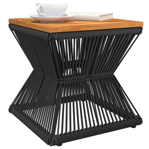 vidaXL sofabord med trådnetbase 38x38x38 cm massivt akacietræ sort - Haveborde